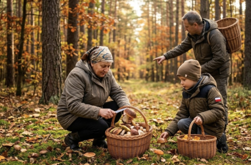 mushroom picking poland